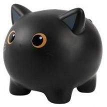 Tirelire Plastique Chat Noir - Itotal