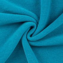 Tissu Laine Bouillie Uni Bleu Turquoise - Au Mètre - Craftine
