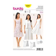 Patron Burda 6687 Robe Et Veste Du 36 Au 50 Taille N°fr 36-50