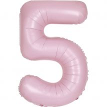 Ballon Géant Rose Mat - Chiffre 5 - Annikids