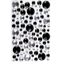 Stickers Strass Rond Noir Cristal 0,5 À 2 Cm 106 Pièces - Megacrea DIY