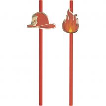 10 Pailles Papier Pompiers - Annikids