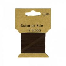 Ruban De Soie À Broder 7mm De 3 Mètres Marron - MyMercerie
