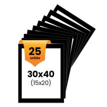 25 Passe-partout - Noir - 24x30cm - Photo 15x20cm - Pour Cadre - Encadrement - Aedes
