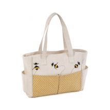 Sac De Rangement Multi-poches Motif Abeille - 13x34.5x29cm - Hobby Gift Ecru - Distrifil