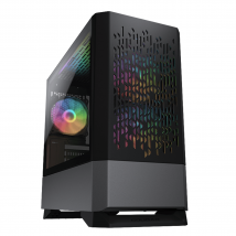Boitier Pc Gaming - Cougar Gaming - Mg140airrgbblack - Pour Cartes Mères Mini-itx / Micro-atx - 3 Ventilateurs Argb Inclus