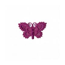 Ecussons Thermocollant Papillon Crochet 3 X 5 Cm - Mediac 516 Fuchsia