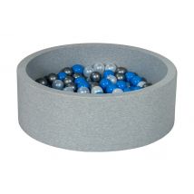 Piscine À Balles Aire De Jeu + 200 Balles Perle, Bleu, Argent - Velinda