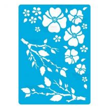 Pochoir Plastique Souple Réutilisable 18,5 X 14,5 Cm Fabrika Decoru Branche Fleur 191 - FABRIKA DECORU