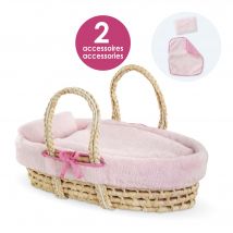 Ensemble Couffin Peluche Rose Pour Poupon De 36 Et 42 Cm - Corolle