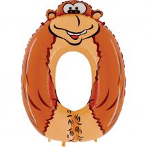 Ballon Animalon Géant Chiffre 0 - Singe - BBS