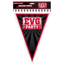 Guirlande - Fanions - Décoration - Evg - Enterrement Vie De Garçon - Noir/rouge - Sudio