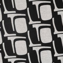 Tissu Jersey Milano Motifs Écru Sur Fond Noir - Au Mètre - Craftine
