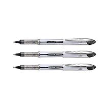 3 Stylos Roller Bille Noir Vision Élite Pointe Moyenne 0,8mm Uni Ball - Uni-Ball