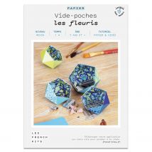 Coffret Diy Origami - 4 Vide-poches - Fleurs Bleues - Infocrea