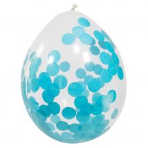 4 Ballons Confettis Bleu - Annikids