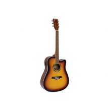 Dimavery Guitare Folk Dr-520 Dégradé Brun Electro