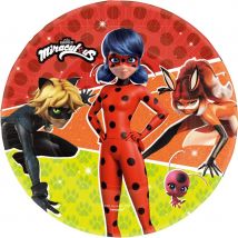 8 Assiettes Les Aventures De Miraculous - Amscan