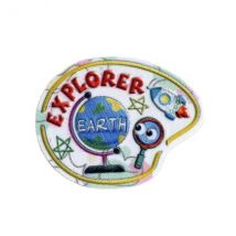 Lot De 3 Écussons École Explorer Earth 5,5cm X 4,5cm - MyMercerie