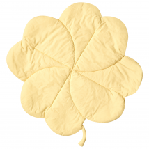 Tapis De Jeu Pour Enfants Jaune En Coton Matelassé 110 X 110 Cm En Forme De Trèfle Accessoire Chambre Style Moderne
