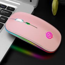 Souris Sans Fil Rgb Bluetooth Haute Précision 1600dpi Rechargeable Usb-c Rose Yonis - Yonis