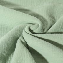 Tissu Triple Gaze De Coton Vert D'Eau - Craftine