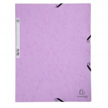 Lot De 3 Chemises À Élastiques 3 Rabats Carte Lustrée 400g/m2 - A4 - Candy - X 17 - Exacompta
