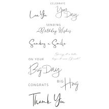 Tampons Transparents - Textes Anglais - 14 Clear Stamps - Sizzix