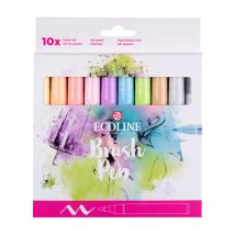 Feutres - Aquarelle - Dessin - Croquis - 10 Couleurs Pastel - Ecoline - Picline