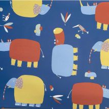 Tissu Imperméable Déperlant Numi Sur Fond Bleu - Au Mètre - Craftine