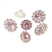 Lot De 3 Boutons Strass Rose - MyMercerie