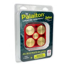 Jeu De 12 Palets Vendéens + 1 Maître En Laiton Pour Compétition Avec Leur Boite De Rangement - Sebo