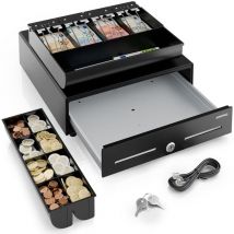 Tiroir Caisse 9032k- Compatible Avec Caisse Enregistreuse Rj11, 34x33x10 Cm-4 Compartiments Monnaie & 8 Billets- Métal- Acropaq - Acropaq