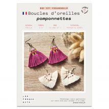 Bijoux Macramé - 2 Paires Boucles D'Oreilles Rose Écru - Infocrea