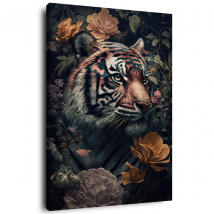 Tableau Sur Toile Tigre Dans La Jungle 30x45 Cm - Ceanothe