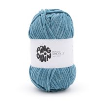 Fil Velours 100gr À Tricoter Pingo Chenille - Pingouin - Certifié Oeko-tex Denim Bleu