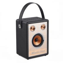Enceinte Bluetooth Élégante 8w Bois Et Cuir Autonomie 6h Son Puissant Noir Yonis - Yonis
