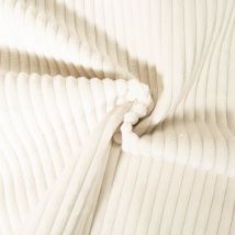Tissu Doudou Côtelé D'Ameublement 10 Mm Uni Ecru - Craftine