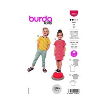 Patron Burda 9229 - Robe D'Été Ou T-shirt Pour Enfants Taille N°fr 4-11 Ans