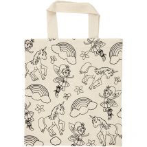 Sac Tote Bag À Personnaliser - 27,5 X 30 Cm - Licorne - Naturel Clair - CC Hobby
