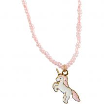 Collier Perles Roses Licorne - Great Pretenders