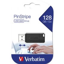 Clé Usb 2.0 Pinstripe 128gb Verbatim - Noir
