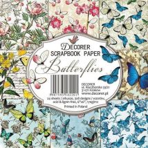 24 Papiers Fantaisis Assorties 15.2 X 15.2 Cm Décorer Butterflies - Decorer
