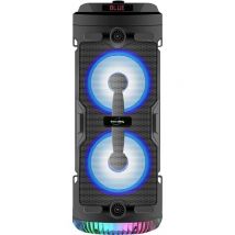 Ka03-n - Enceinte Lumineuse Bluetooth - 400 W - Fonction Karaoké - Lumieres Led Colorées - Port Usb - Inovalley