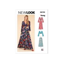 Patron New Look 6729 - Robe Longue Avec Décolleté Avec Variantes Du 34 Au 46 (fr)