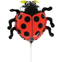Ballon Sur Tige Coccinelle - 24 Cm - Grabo