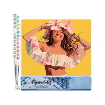 Peinture Par Numéro Figured'art - Fille Joyeuse - Kit De Loisir Créatif Diy Numéro D'Art Complet - 40x50cm Sans Châssis En Bois