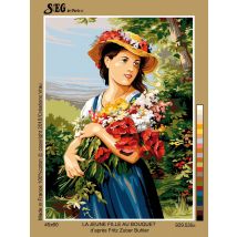 Canevas Antique La Jeune Fille Au Bouquet Bubler 45x60cm - SEG