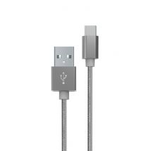 Myway Câble Usb-c Vers Usb-a 2.0 En Nylon Tressé Charge 60w Et Synchronisation 1m Gris