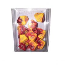 Set De 10 Des 10 Faces Rouge Et Jaune - Chessex